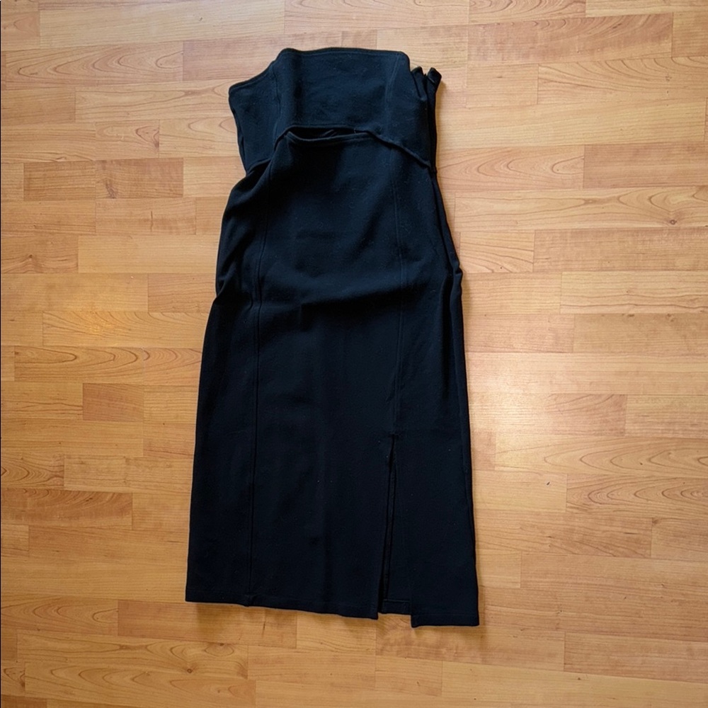 Maeve Black Strapless Slit Cocktail Dress